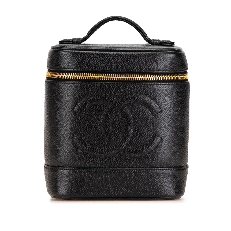 Two - Tone Hermes Bags for a Modern and Stylish AppearanceBlack Chanel CC Caviar Vanity Case