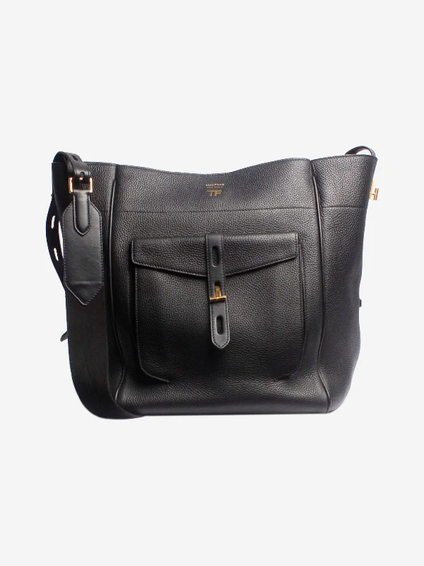 Travel - Approved Hermes Carry - on Bags with TSA - Friendly FeaturesBlack leather shoulder bag