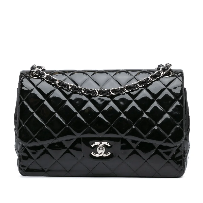 Affordable Replica - Quality Hermes - Inspired BagsBlack Chanel Jumbo Classic Patent Double Flap Shoulder Bag