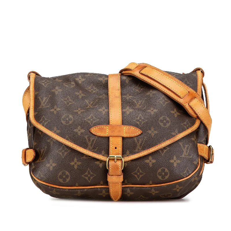 Louis Vuitton handbags with a metal - framed clasp for durabilityBrown Louis Vuitton Monogram Saumur 30 Crossbody Bag