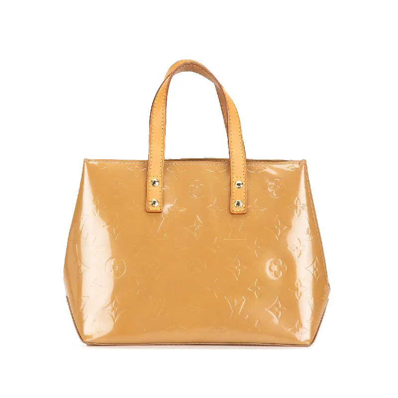 Louis Vuitton tote bags with a double - handle and shoulder - strap optionGold Louis Vuitton Monogram Vernis Reade PM Handbag