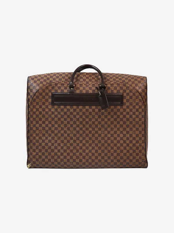 Customizable Hermes Bags with Personalized LocksBrown Damier Ebene canvas vintage 1999 Nolita travel bag