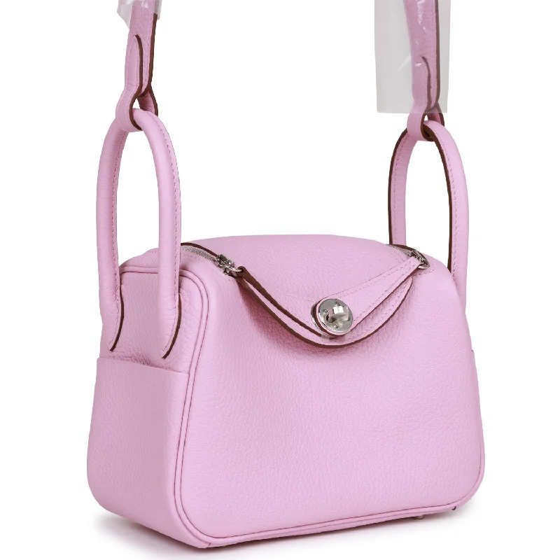 Soft - Handled Hermes So Kelly Bags for a Feminine TouchHermes Mini Lindy Mauve Sylvestre Clemence Palladium Hardware