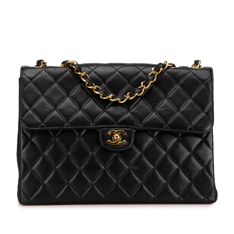 Stylish Hermes Kelly Bags with Custom - Engraved PlatesBlack Chanel Jumbo Classic Lambskin Single Flap Shoulder Bag