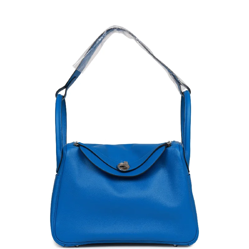 Color - Blocked Hermes Bags for a Bold Fashion StatementHermes Lindy 30 Bleu Zellige Swift Palladium Hardware