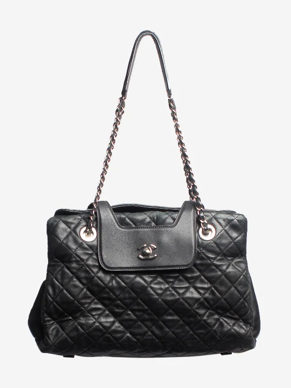 Pattern - Mixing Hermes Bags for a Trendy and Edgy LookBlack 2014 lambskin diamond-quilted tote bag