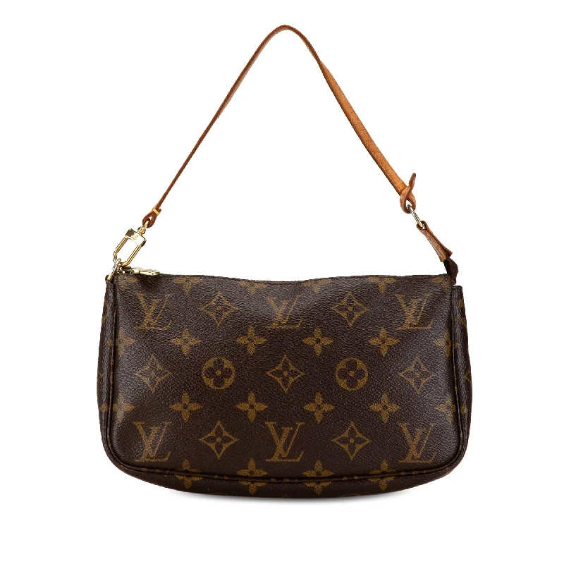 Louis Vuitton crossbody bags with a woven leather strap for textureBrown Louis Vuitton Monogram Pochette Accessoires Shoulder Bag