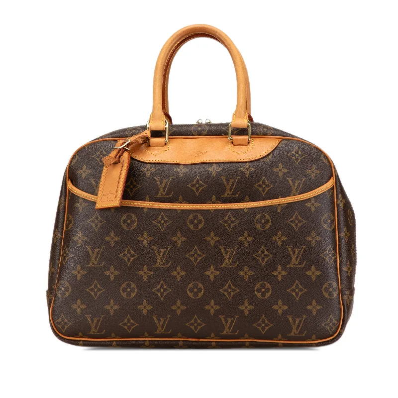 Louis Vuitton crossbody bags with a printed floral pattern for femininityBrown Louis Vuitton Monogram Deauville Handbag