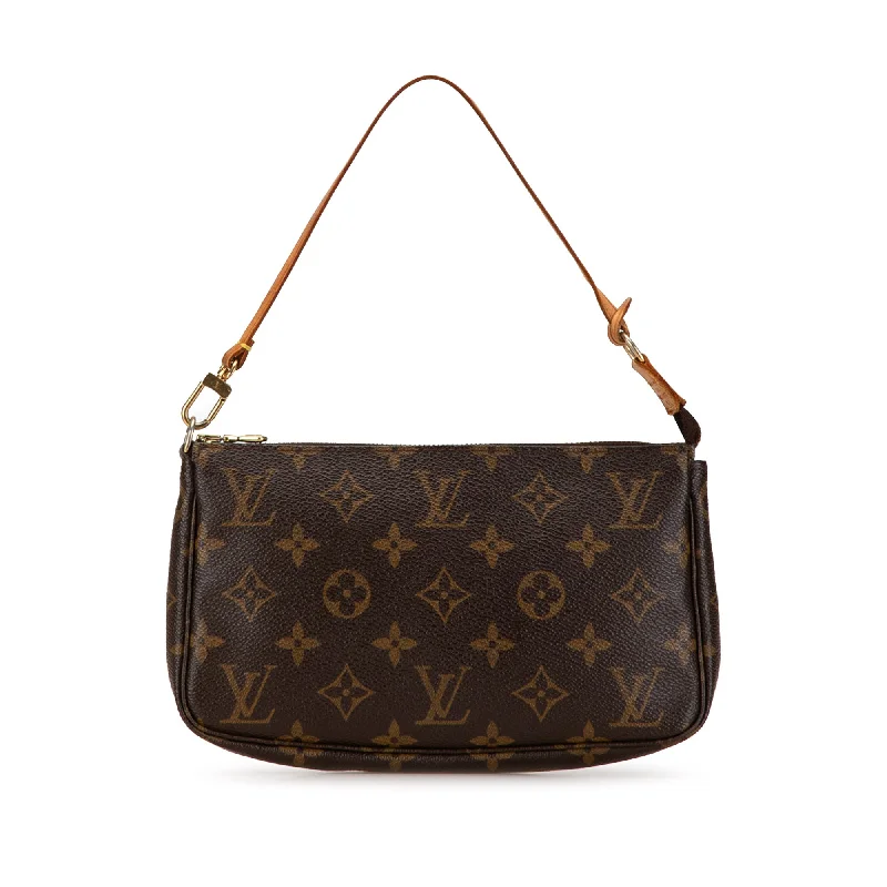 Louis Vuitton Alma bags with a leather - wrapped handle for a luxurious feelBrown Louis Vuitton Monogram Pochette Accessoires Shoulder Bag