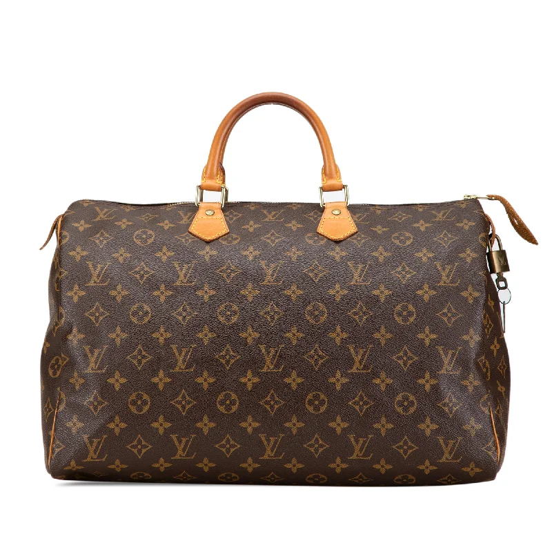 Louis Vuitton bags with a zip - around closure for enhanced securityBrown Louis Vuitton Monogram Speedy 40 Boston Bag