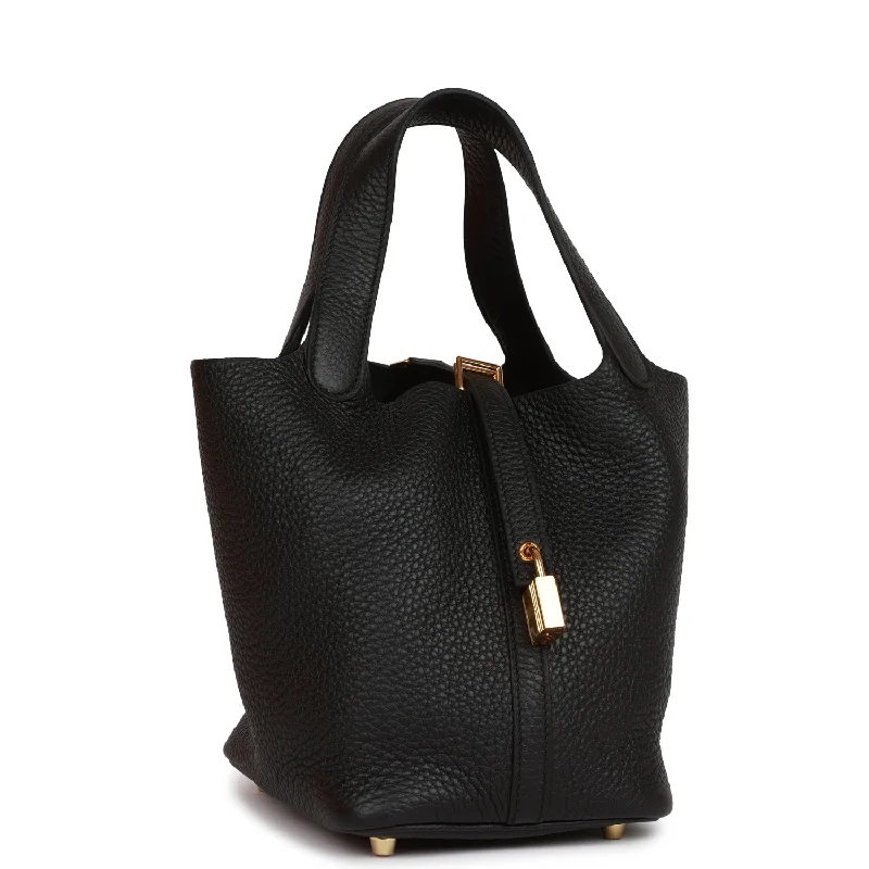 Sustainable - Inspired Hermes Bags with Eco - Conscious MaterialsHermes Picotin Lock 18 Black Clemence Gold Hardware