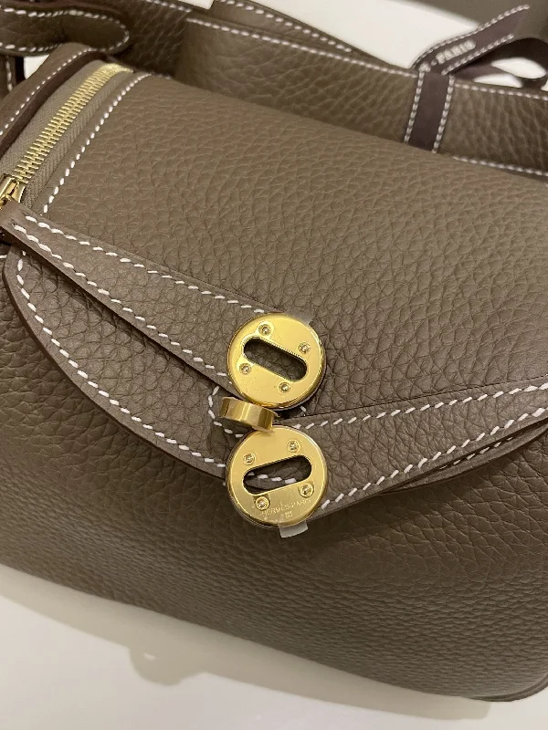 Hermes Bags with Detachable Pouches for VersatilityHermes Mini Lindy Etoupe Clemence