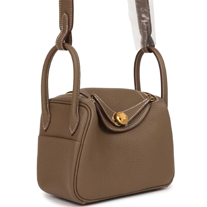 Hermes Sac a Depeches Bags with Antique - Style HardwareHermes Mini Lindy Etoupe Clemence Gold Hardware