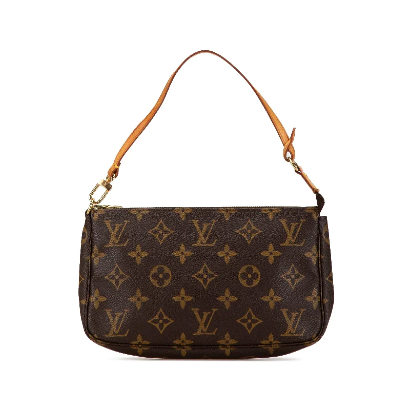 Louis Vuitton handbags with a back - zip pocket for storing valuablesBrown Louis Vuitton Monogram Pochette Accessoires Shoulder Bag