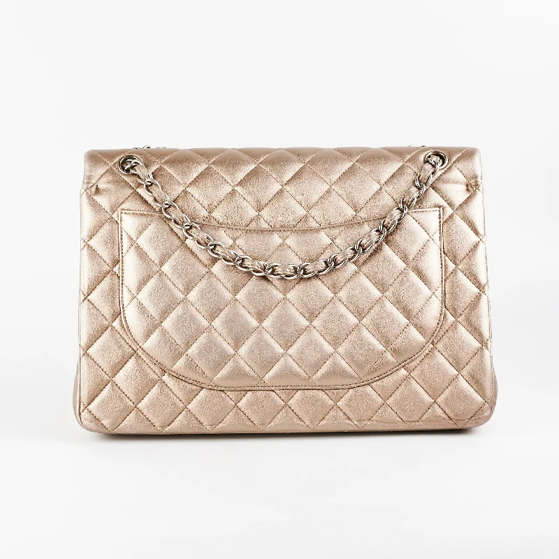 Chanel Quilted Leather Shoulder Bag for FashionistasChanel Classic Lambskin Maxi Double Flap Bronze