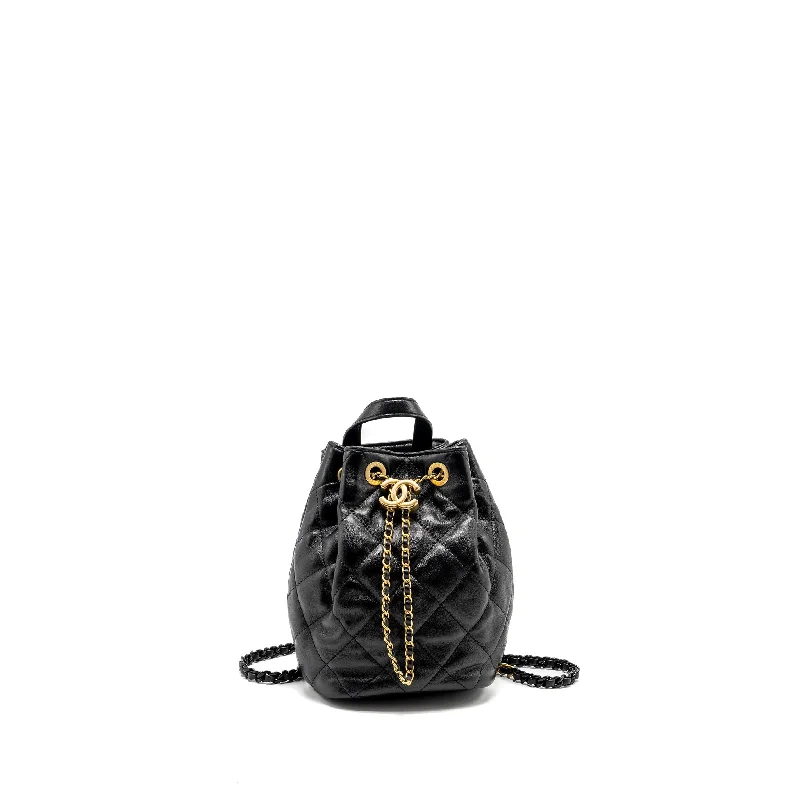 Chanel All - Match Handbag for Versatile StylingChanel 22S Candy Chains Mini Bucket Backpack Lambskin Black GHW (Microchip)