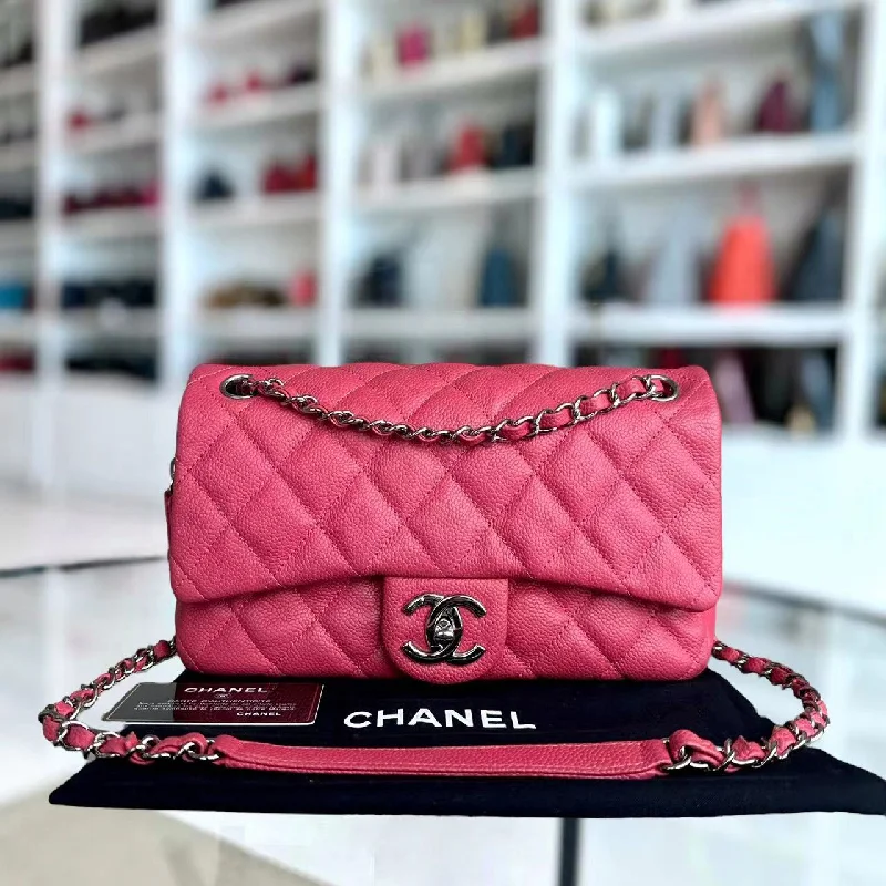 Chanel Colorful Handbag for Spring OutfitsCaviar Easy Flap Zipper Quilted Calfskin Small Pink SHW No 20