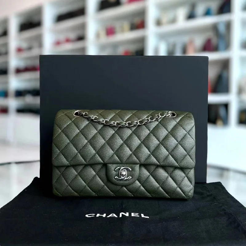 Chanel Limited Edition Handbag for CollectorsCaviar Double Flap 25CM Quilted Calfskin Green GHW No 14