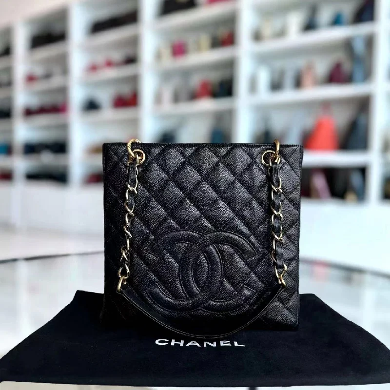 Chanel Handbag with Adjustable Strap for ComfortCaviar PST Petite Shopping Tote Black GHW No 8