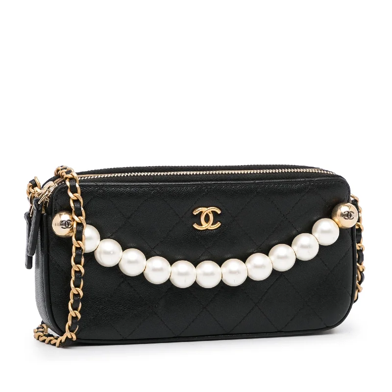 Chanel Handbag with Adjustable Strap for ComfortChanel CC Pearl Wallet On Chain (Jcz7Wm)