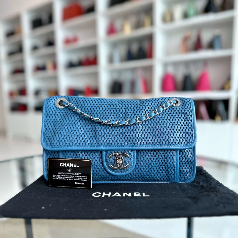 Chanel Chain Strap Handbag for Everyday UseChanel French Riviera Flap - Perforated Up In The Air Blue SHW No 17