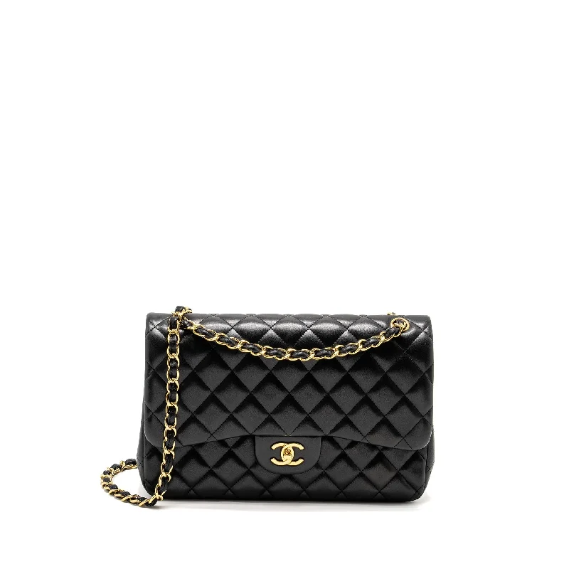 Chanel Quilted Leather Shoulder Bag for FashionistasChanel Jumbo Classic Double Flap Bag Lambskin BLACK GHW