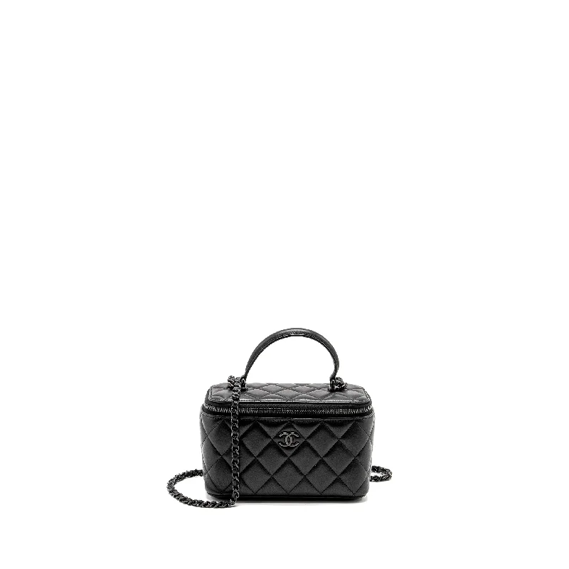 Chanel New Arrival Handbag with Gold HardwareChanel Long Vanity Case Lambskin SO Black (Microchip)