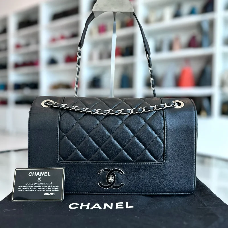 Chanel Vintage Inspired Handbag for Retro LoversChanel Mademoiselle Medium - Seasonal Double Flap Calfskin Quilted Black SHW No 23