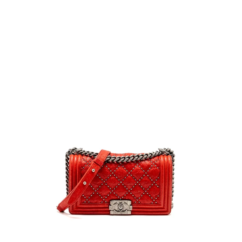 Chanel Colorful Handbag for Spring OutfitsChanel Medium Boy bag lambskin red ruthenium SHW