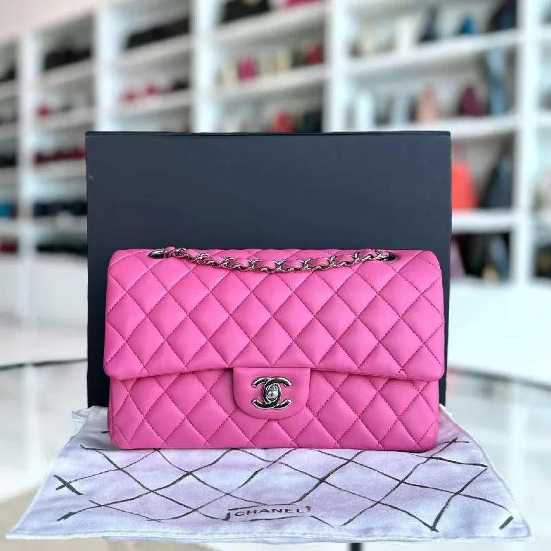 Chanel Small Crossbody Bag for TravelDouble Flap 25CM Quilted Lambskin Pink SHW No 27