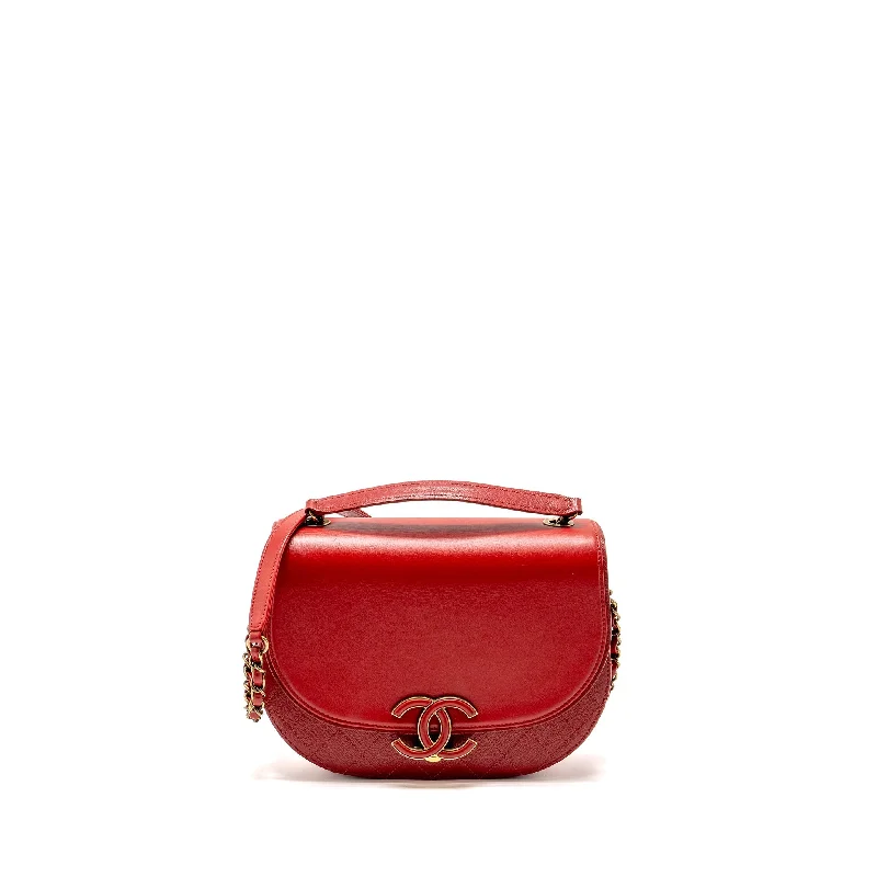 Chanel New Arrival Handbag with Gold HardwareChanel Medium Coco Curve Flap Bag Calfskin Red GHW