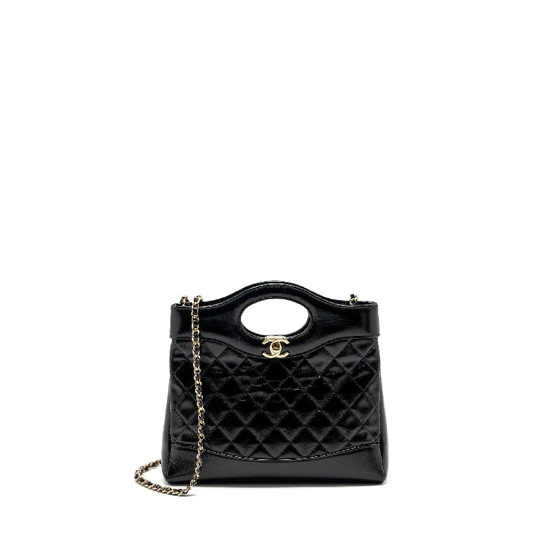 Chanel Handbag with Adjustable Strap for ComfortChanel mini 31 bag shiny calfskin black LGHW (microchip)