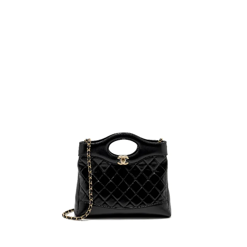 Chanel Chain Strap Handbag for Everyday UseChanel Mini 31 Bag Shiny Lambskin Black LGHW (Microchip)