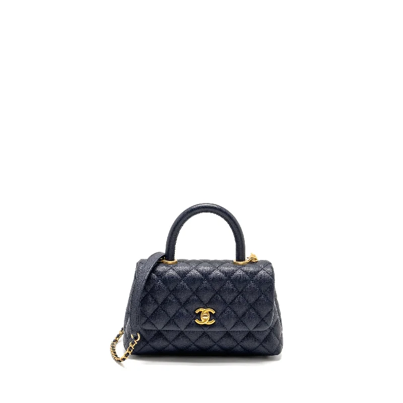 Chanel Colorful Handbag for Spring OutfitsChanel Small Coco Handle Caviar Navy GHW